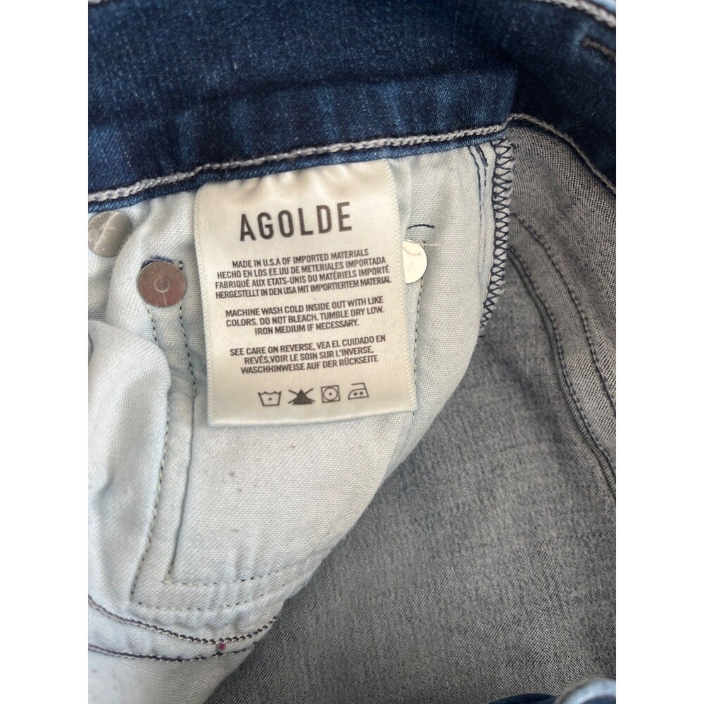 AGOLDE Sophie Crop Jeans Women's Size 27 Raw Hem Slim Jean Medium/Dark Wash - Picture 8 of 9